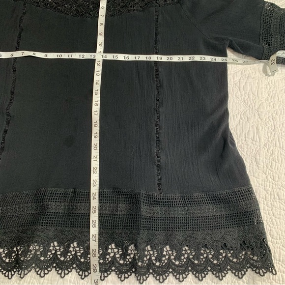Suzanne Betro Boho embroidered lace trim  tunic top shirt, size 3X - Picture 5 of 7